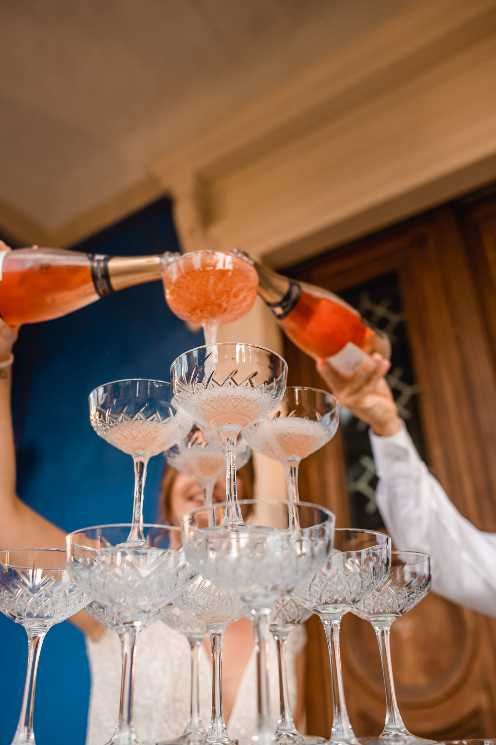 Champagnerklub Hochzeitsfeier Detailaufnahme