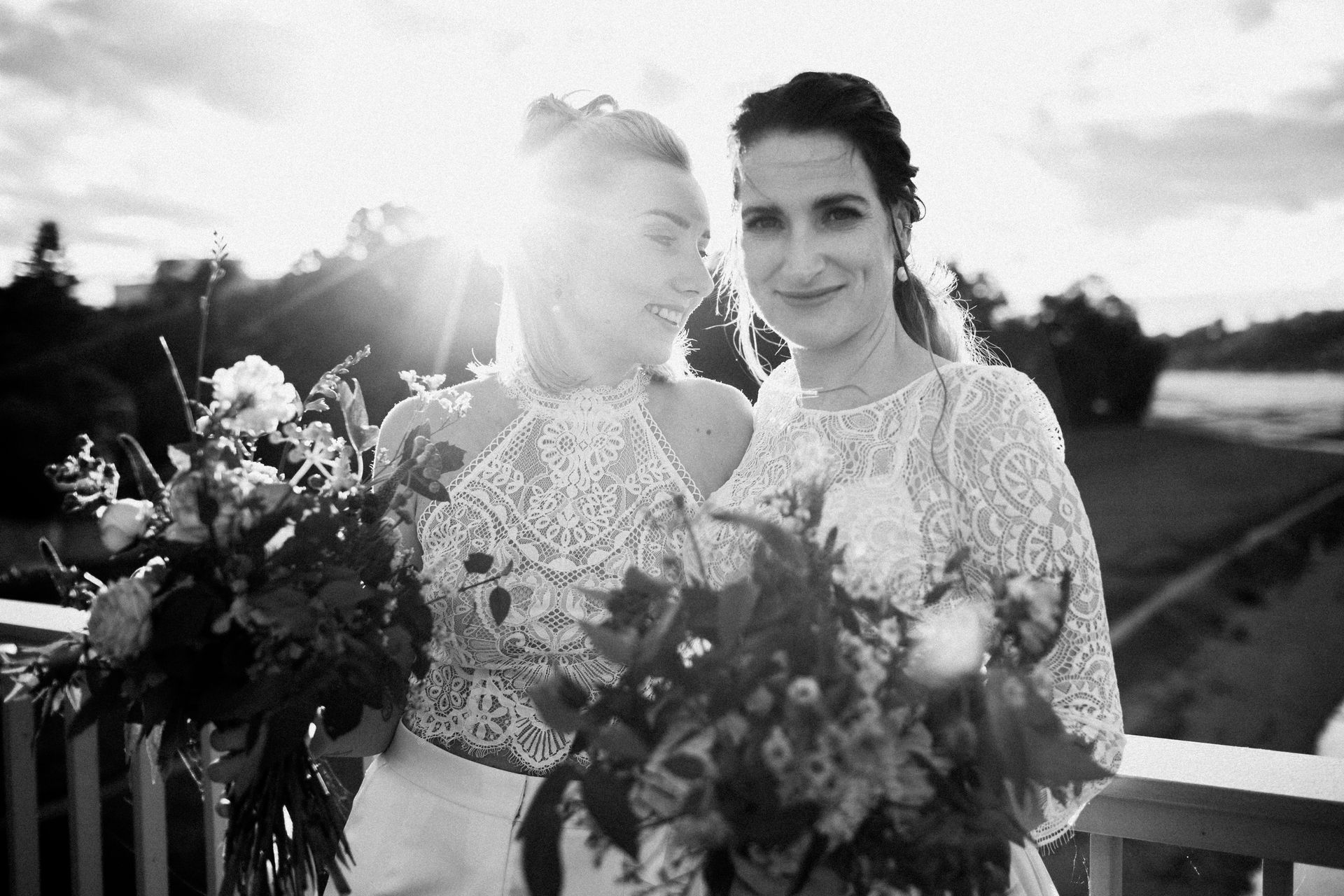 Champagnerklub Hochzeitsmoment Schwarz-Weiß